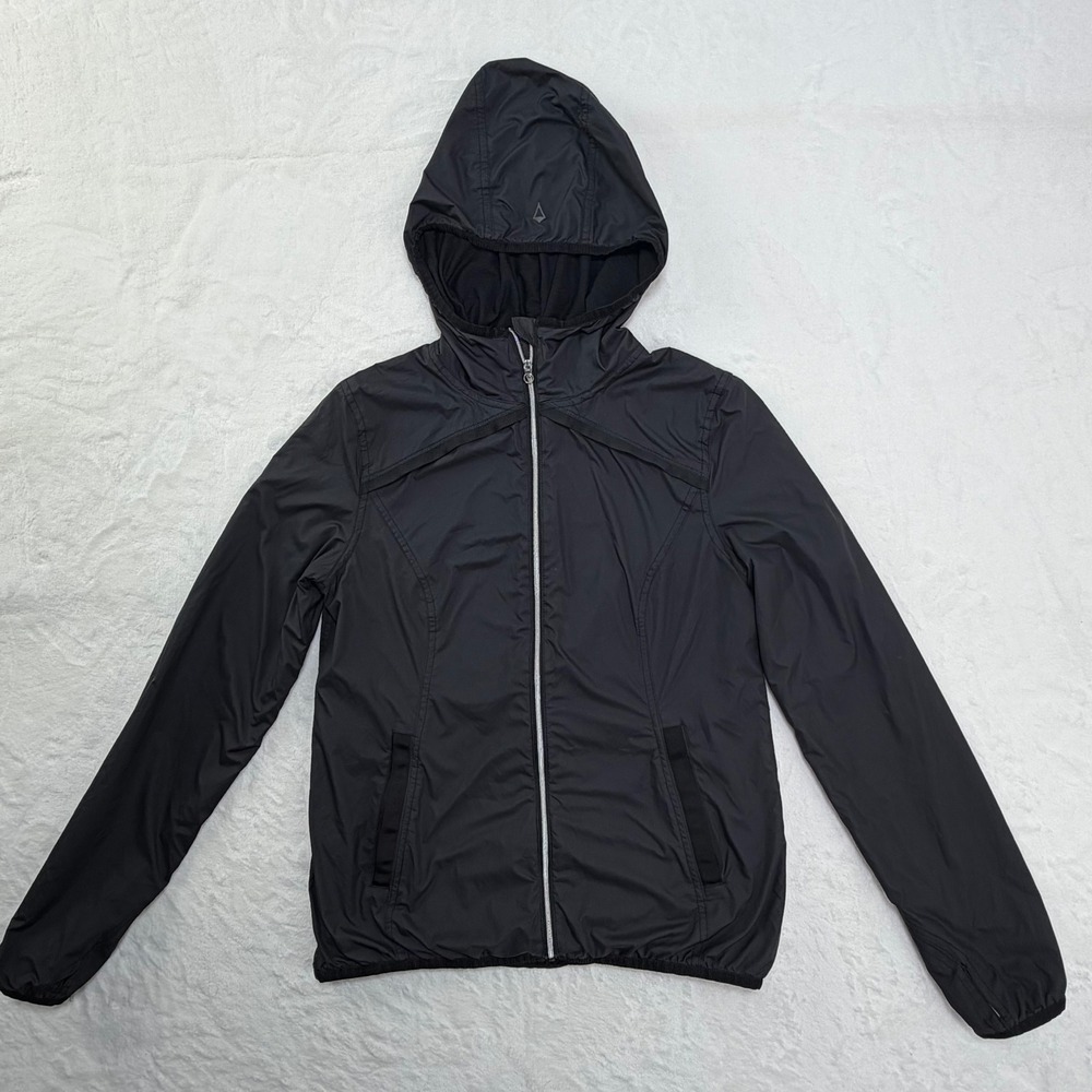 ivivva Black Hooded‎ Jacket Women's Size 12 Starburst Back